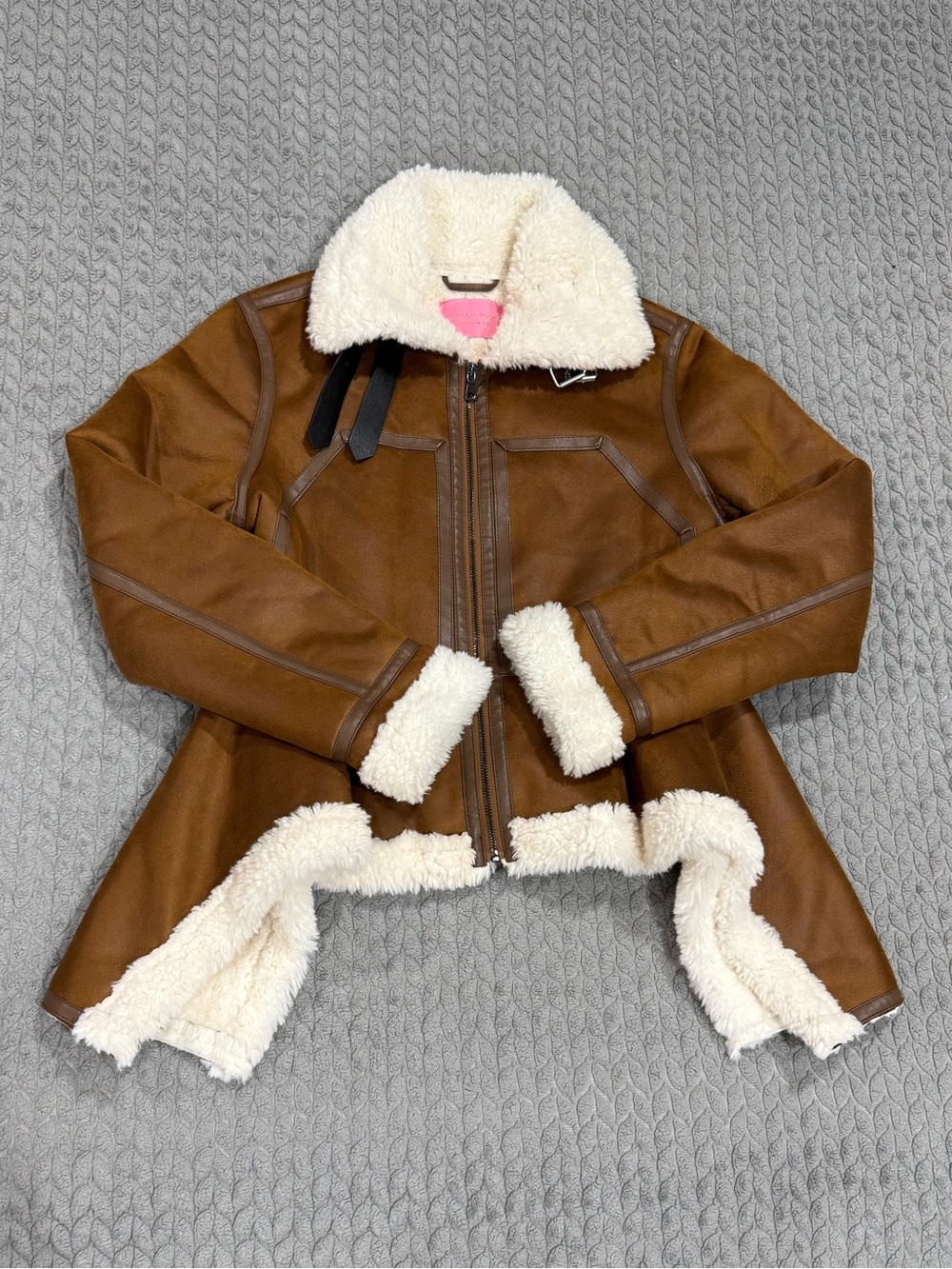 Azalea Wang Shearling Aviator Jacket